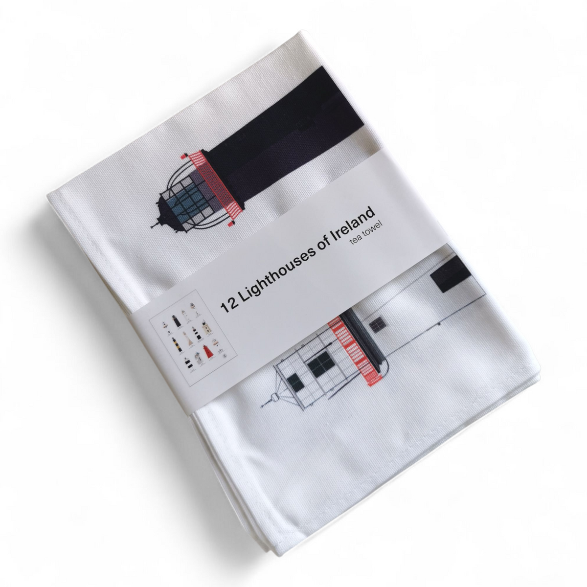 Lighthouses of Ireland Tea Towel